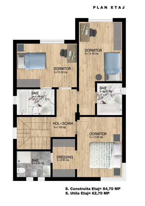 Casă individuala P+1E, Curte Mare Finisaje la alegere – Bragadiru, Str Safirului Acces Rapid București
