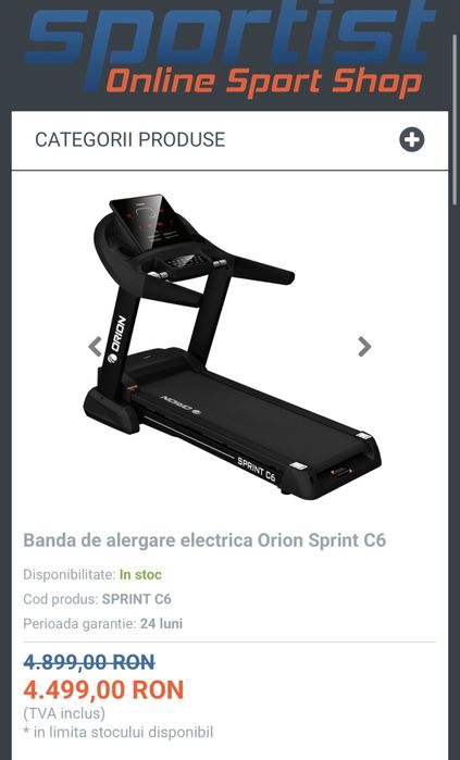 Banda de alergate Orion C6 folosita 2 sapt