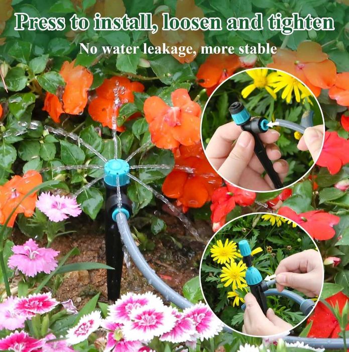 Комплект за градинско капково напояване двупортов таймер програми