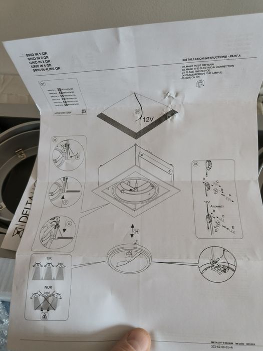 Spot incastrat cu 3 becuri reglabile  G53, 10 bucati
