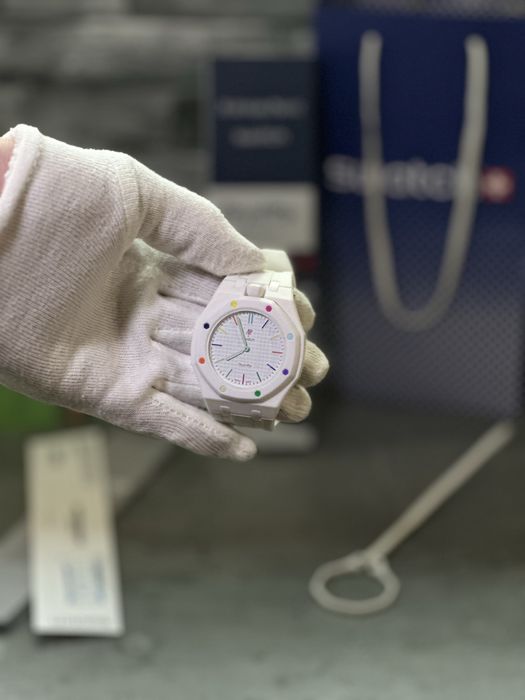 Ceas AP X Swatch Huit Blanc PREMIUM Full Box + Brățară