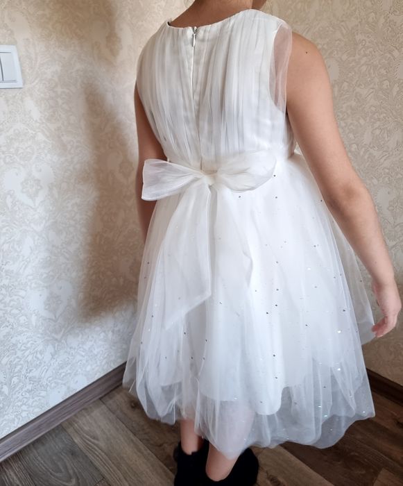 Детское платье белое и синие