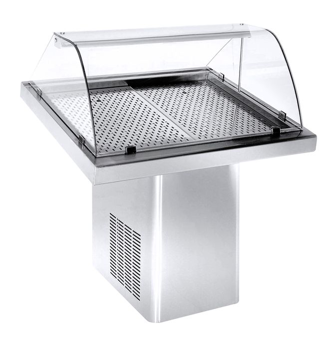 Vitrina refrigerare peste / 100 cm / INOX / NOU