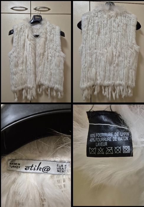 Лилаво палто, бял елек, бяло палто