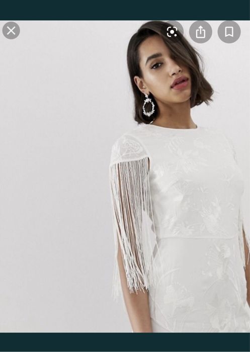 Rochie franjuri alba Asos (civila)