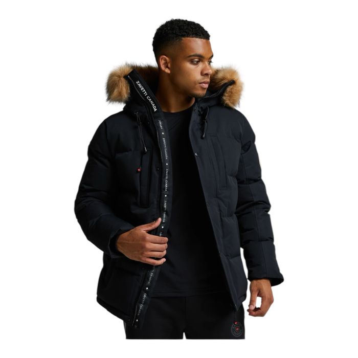 Мъжко зимно яке Zanetti Canada с естествен пух – ЧЕРНО
