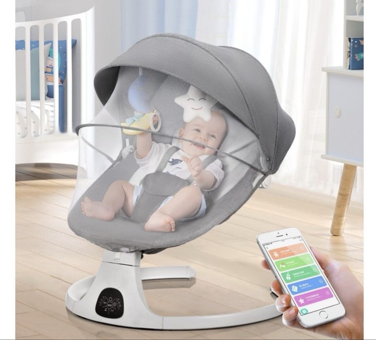 Шезлонг детский автокачающийся