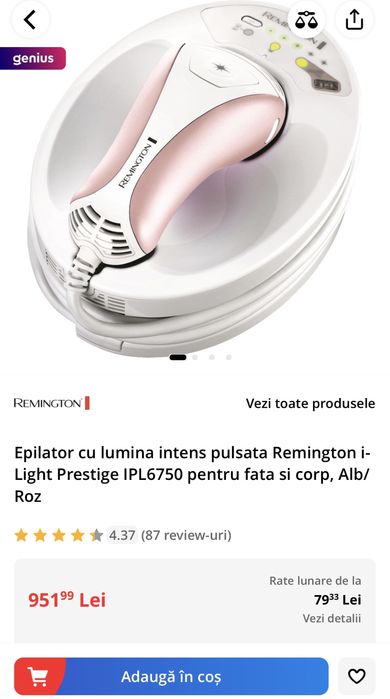 Remington i-Light Prestige IPL6750 pentru fata si corp