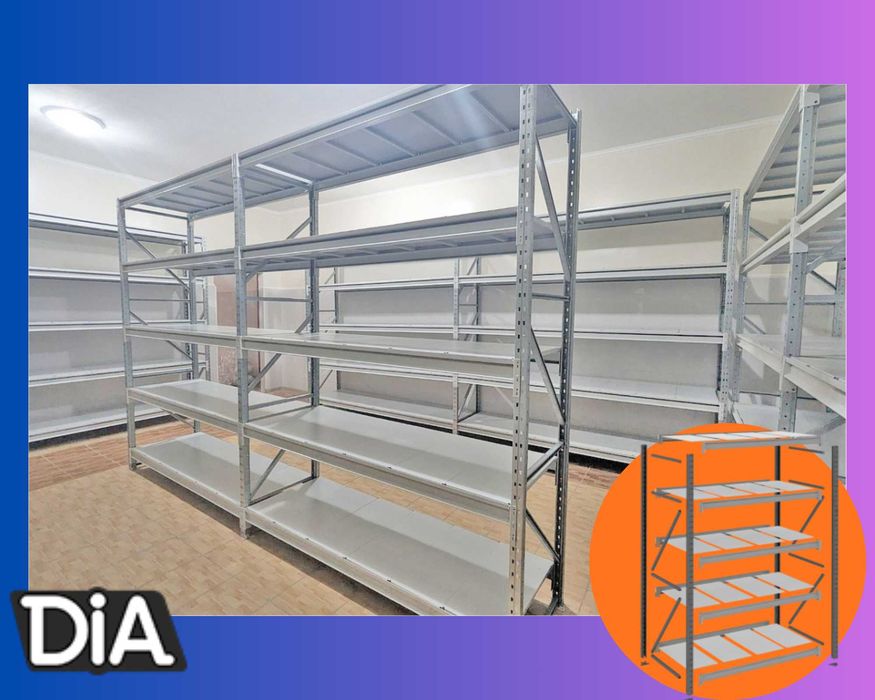 Стеллажи складские металлические, для склада, железная полка