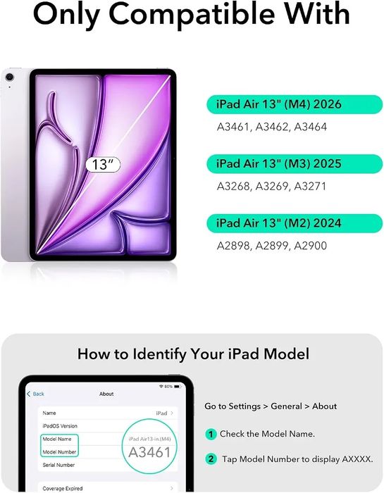 ESR Калъф с клавиатура и тракпад за iPad Air 13" (2024-2026, M2/M3/M4)
