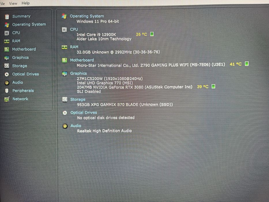 Pc Gaming i9 12900k//Rtx 3080// 32Gb Ram DDR5