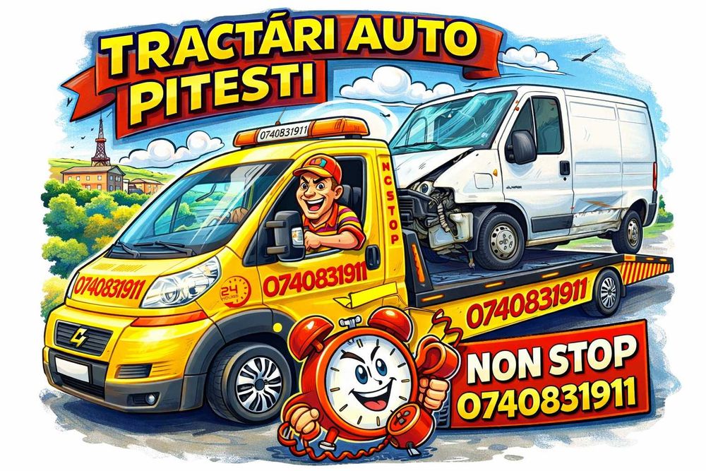 Tractari auto O74O831911 platforma auto, vulcanizare mobila A1 NON STOP