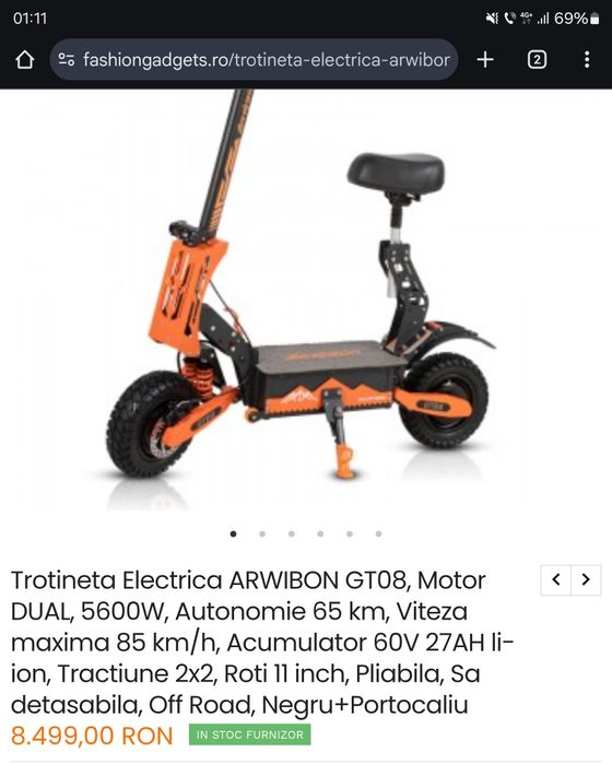 Prinde 85km/h trotineta electrica foarte puternica  Dual Motors 5600W
