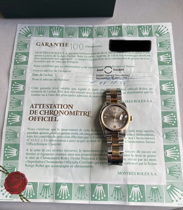 Rolex Oyster Perpetual Date 15203   FULL SET sticla Safir