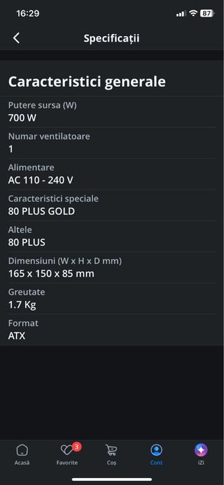 Vand carcasa Mid Tower pro gaming , ventilatoarele sunt rgb + sursa 700w 80+ gold ( nu este modulara ) + display de aratat temperaturi, are 20 de teme