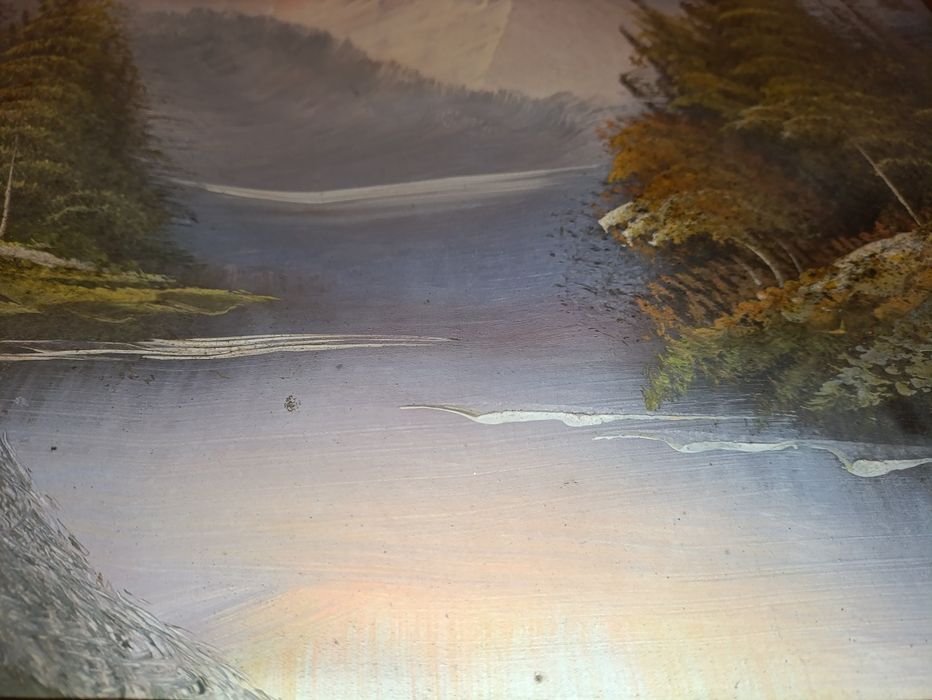 Tablou Pictat "Apus peste Lacul Ascuns" Anul 1998