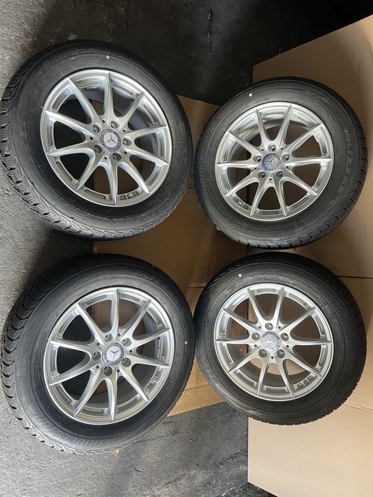 4 jante de mercedes cu anvelope 225/55/16 Bridgestone NoI