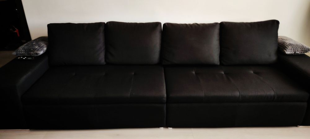 Black Friday- Canapea-colțar neagră mare