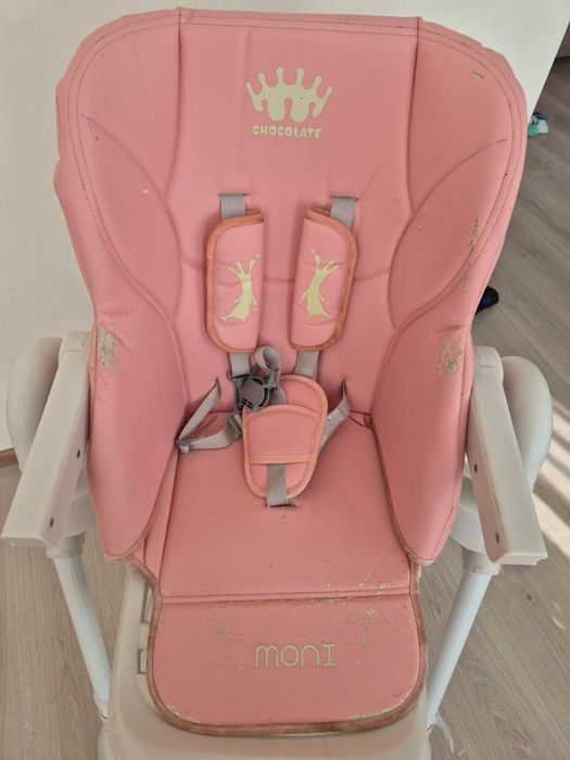 Детско столче за хранене Moni Chocolate – розово