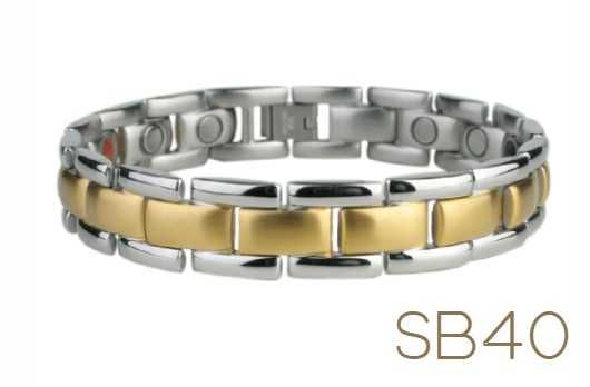 Стилна мъжка гривна с магнити, германий, турмалин и инфраред