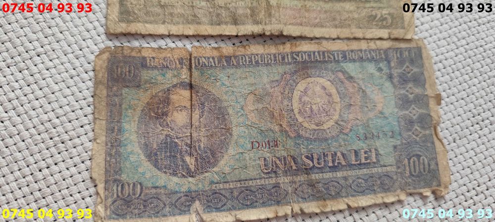 bancnote vechi 1966 10 lei 25 lei 100 lei pret pe cele 2