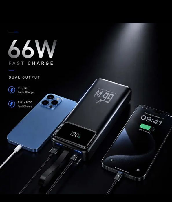 50000 mAh-66W Baterie externa cu afișaj led și lanternă