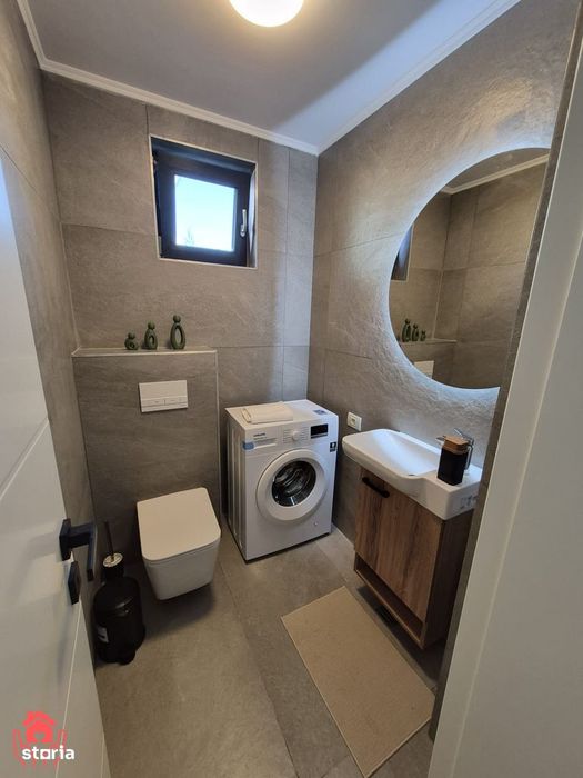 Tunari-PRIMA LOCUIRE, 3 camere curte, piscina exterioara, mobilat luxu