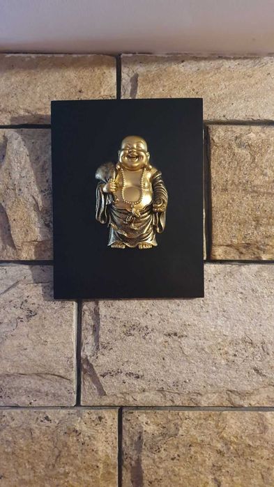 Стенна декорация “Щастлив Буда” на черна плоча