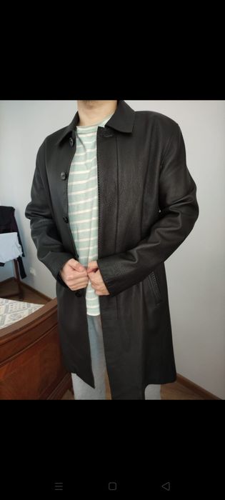 продаю новый итальянский мужской кожаный плащ!!!