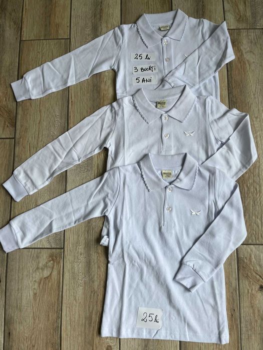 Lichidare stoc magazin copii - Bluze Polo Albe Fete, Lila Unisex - Prețuri sub achiziție!