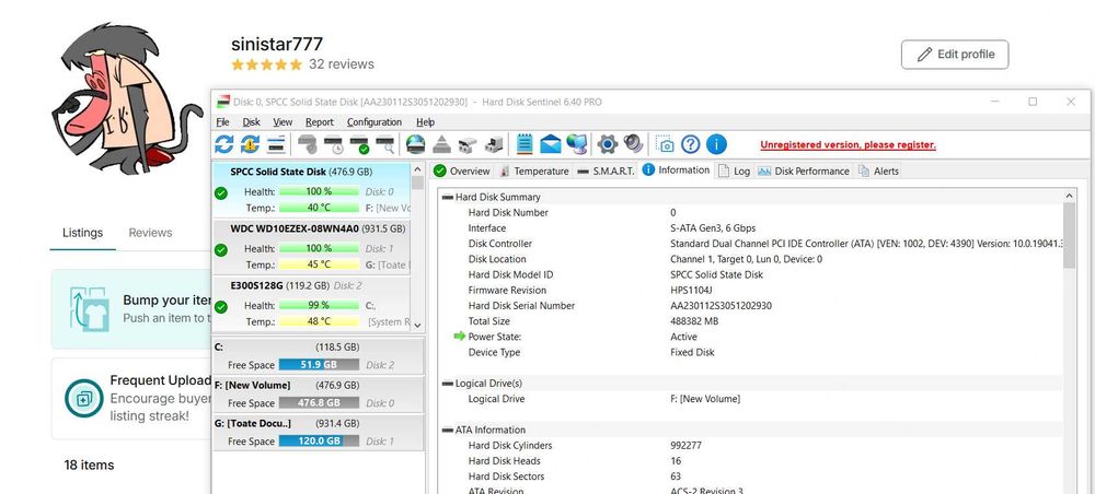 ssd Adata 512gb stare perfecta