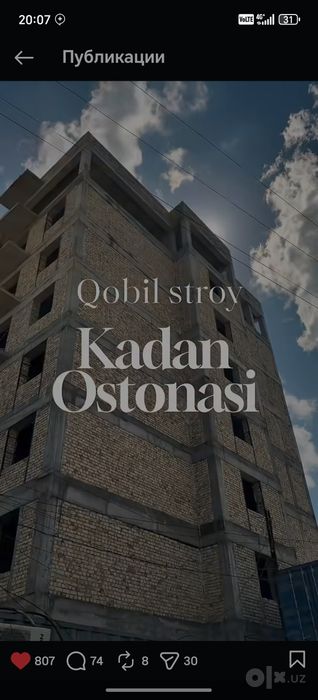 Uy sotiladi Kattaqo'rg'on tuman Kadan ostonasi yangi dom