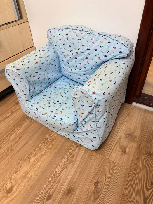 Fotoliu  copii din burete și cadru de lemn