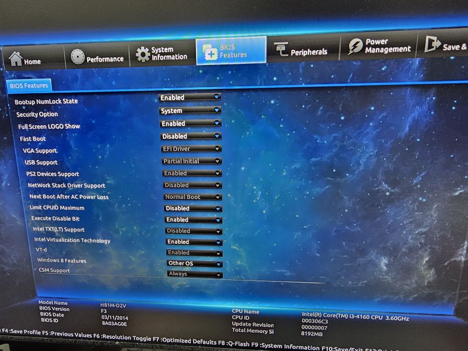 PC Intel core i3-4160, 8GB RAM,1TB HDD