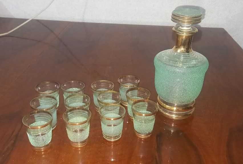 Набор декорированный: графин, 12 стопок, СССР