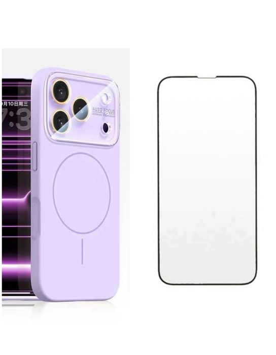 Husa Full Alcantara Inside + Folie Sticla - Iphone 17/PRO/PRO MAX