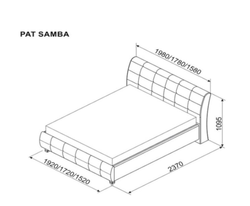 Vand pat tapitat SAMBA 160x200