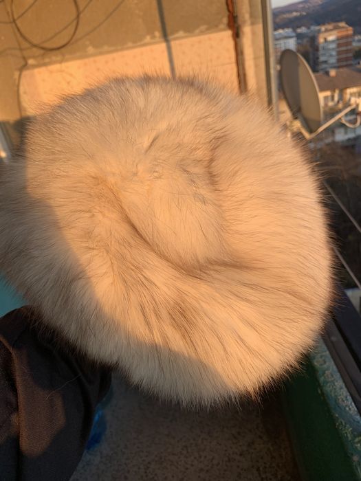 Шапка от естествен косъм лисица