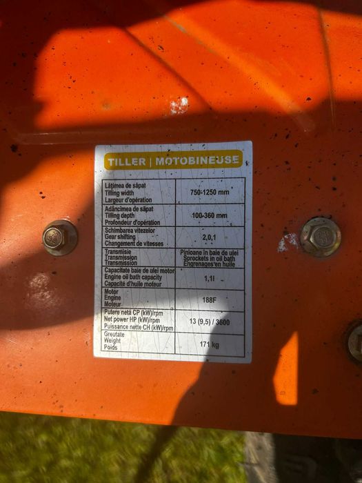 Motocultor ruris 1300ks benzina 13cp