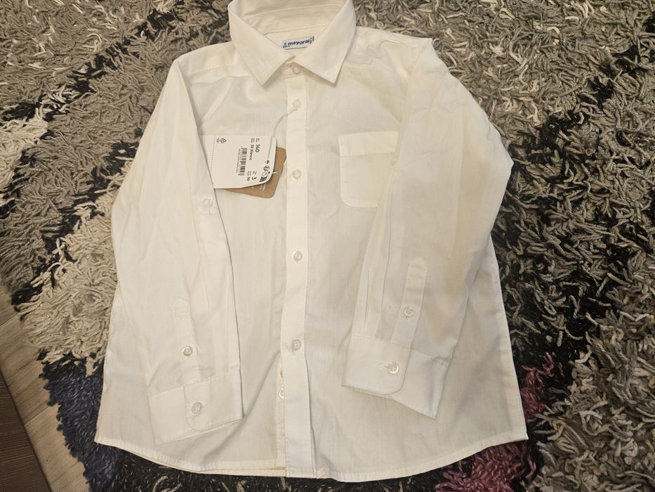 Camasa bumbac, alba, baieti, masura 98