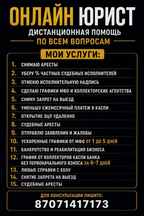 Снимаю аресты. Юрист онлайн. Суды. МФО. ЧСИ.