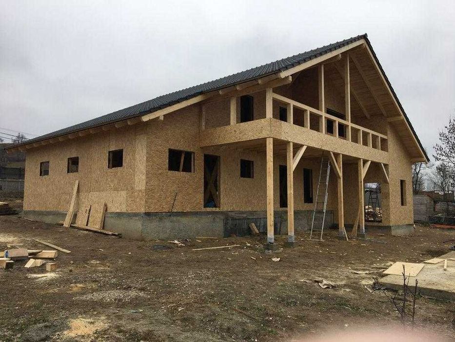 Cabana stil A-Frame, Case, Foisoare si Terase din structura de lemn la comanda