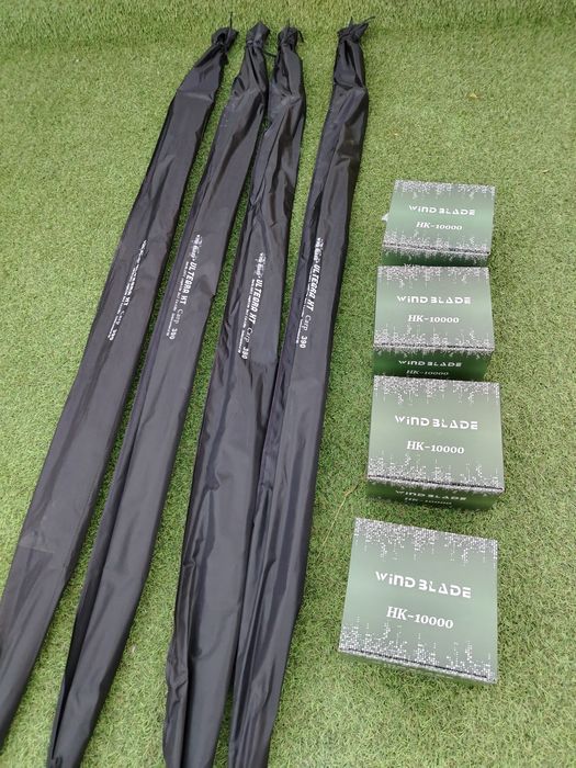 SET 4 Lansete Wind Blade ULTEGRA XT CARP 3.90m,2 tronsoane + 4 Mulinet