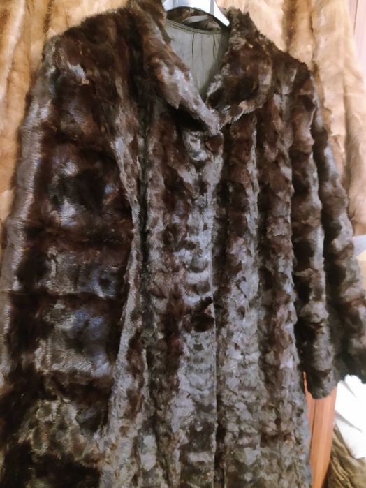 Две дълги палта от норка естествен косъм - размер М