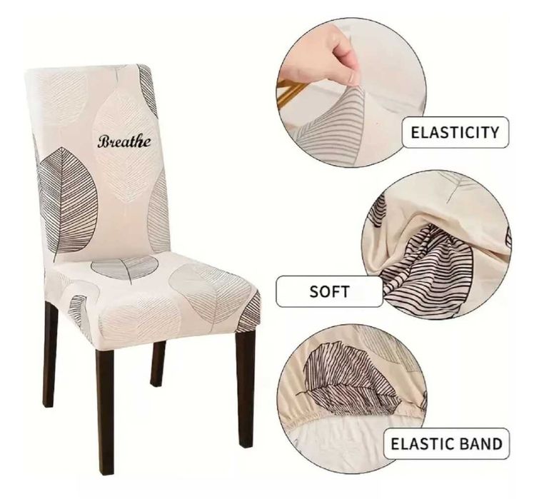 Set 4 huse universale cu elastic pentru scaun, desing deosebit
