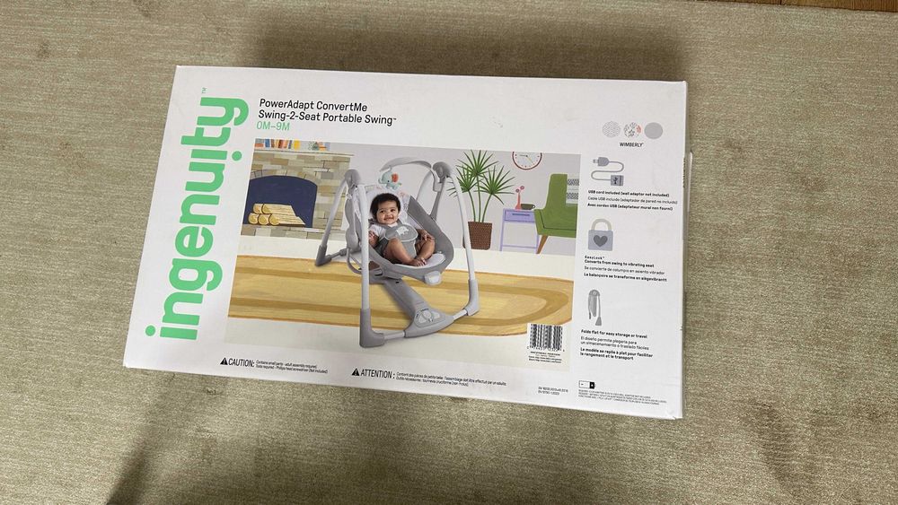 Leagăn și balansoar 2 în 1 Ingenuity PowerAdapt ConvertMe Swing-2-Seat (Garanție 09.2027)
