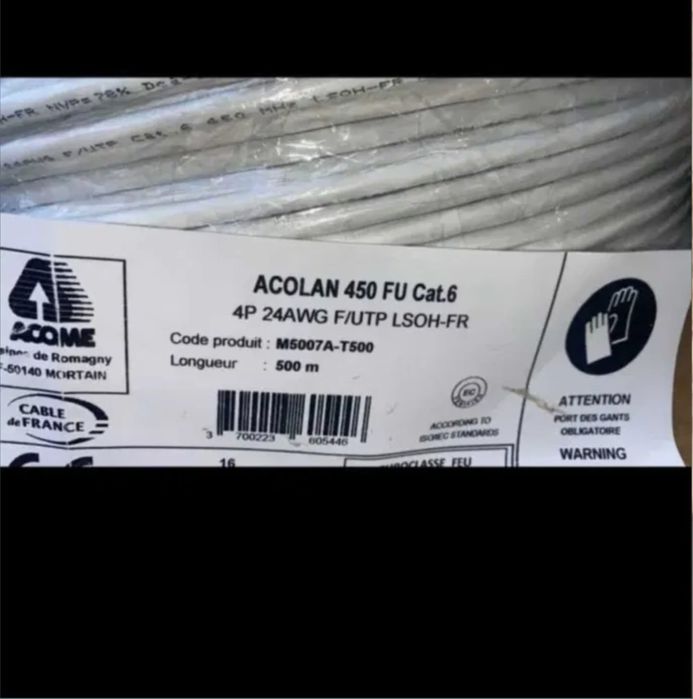 Cablu retea /internet Cat 6 F-UTP  rola de 100m