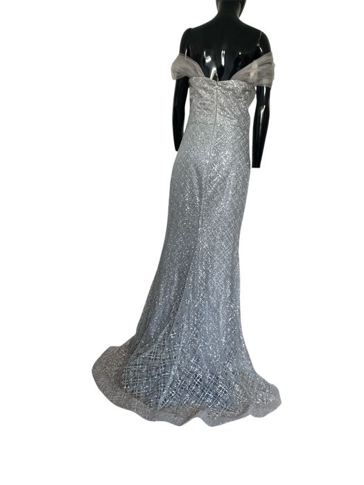 Сребриста бална рокля