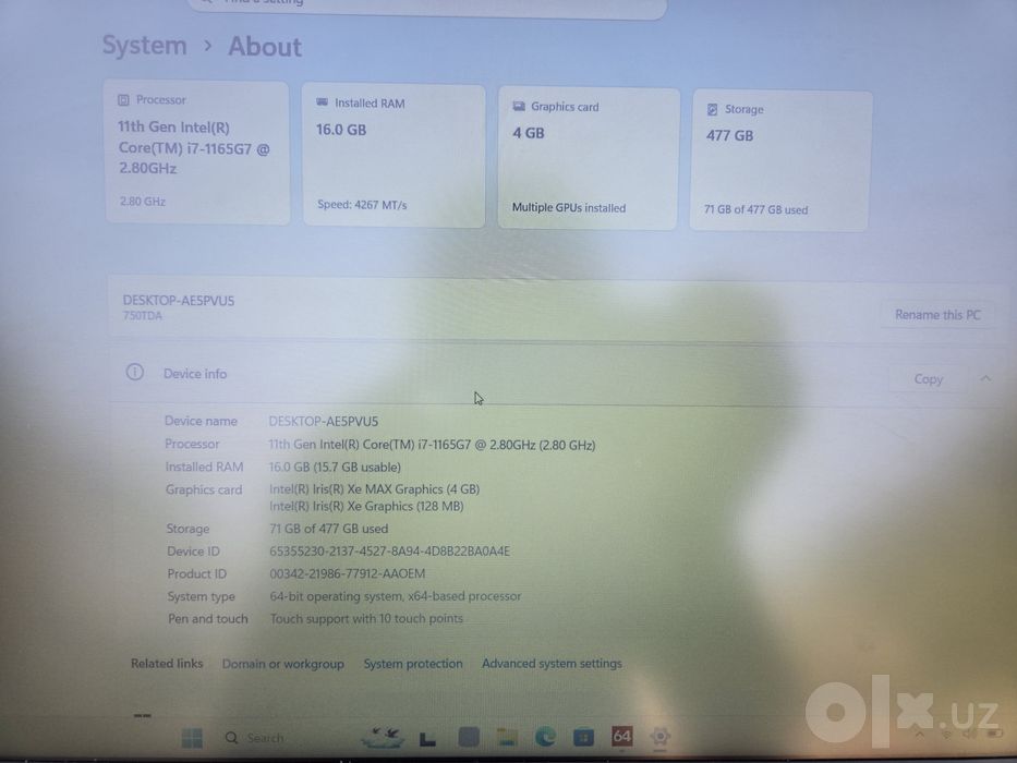 Samsung Galaxy Book NP750TDA i7 16/512gb