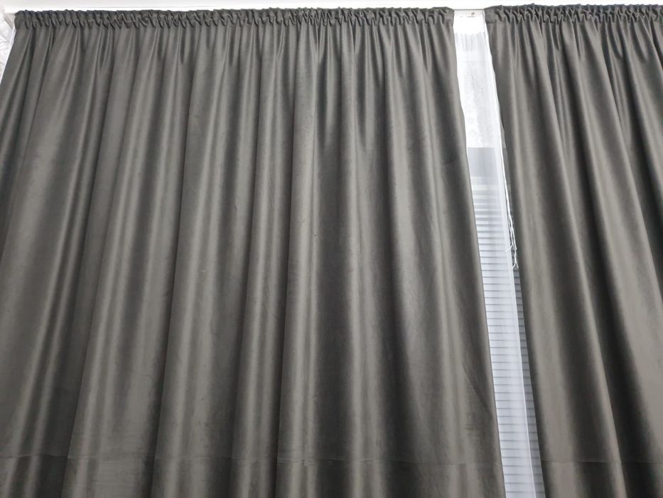 Комплект портьер серо коричневом цвете